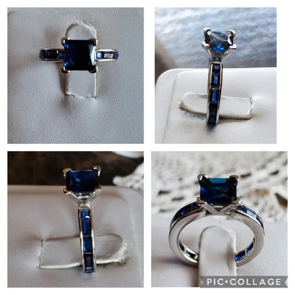 Genuine 4ct Blue Sapphire Ring Size 6 & 8 - Picture 3 of 8